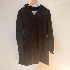 Black Nine West Vintage Trench Coat Size Medium